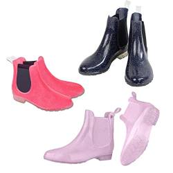 Lazura - Kinder Jodhpur Gummistiefeletten GLITTER rosa 35 von Lazura