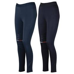 Lazura - Winter Damen Reitleggings Anita | Kniebesatz aus Silikon | atmungsaktive Reithose mit 2 seitlichen Handytaschen | dunkelblaue Kniebesatzreithose | Reitbekleidung in Größe 44/46 von Lazura