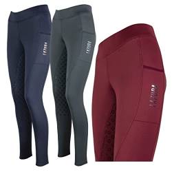 Lazura - Winter-Reitleggings für Damen Thea | Thermo-Leggings mit Silikon-Vollbesatz & Warmer Innenseite | Winter-Reithose m. Komfortbund & Handytasche | Reitbekleidung in Graphite | Größe 32/34 von Lazura