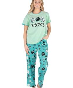 Lazy One Damen-Pyjama-Set, kurze Ärmel mit niedlichen Drucken, entspannte Passform, Pyjama-Set für Hundemütter, M von Lazy One