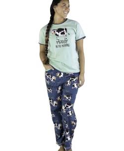 Lazy One Damen Pyjama Set Kurzarm mit niedlichen Prints Relaxed Fit, Pyjama-Set "Moody in am", M von Lazy One