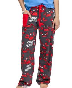 Lazy One HPP374 Women's Crabby Grey and Red Cotton Pajama Pyjama Pant M von Lazy One