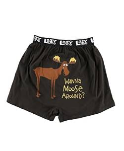 Lazy One Herren Boxershorts Wanna Moose Around? schwarz | M von Lazy One