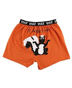 Lazy One Lustige Tierboxer, Neuheit Boxershorts, Gag Geschenke für Männer, humorvolle Unterwäsche für Männer, Orange It Wasn't Me Boxer, XXX-Large von Lazy One