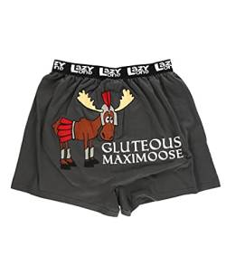 Lazy One Lustige Tierboxer, Neuheit Boxershorts, Humorvolle Unterwäsche, Gag Geschenke für Männer, Bauernhof-Boxer, Gluteus Maximoose Gladiator-Boxershorts, Medium von Lazy One