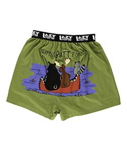 Lazy One Lustige Tierboxer, Neuheit Boxershorts, Humorvolle Unterwäsche, Gag Geschenke für Männer, Ocean Themed Boxer, Nothing But Fishing Boxer, X-Large von Lazy One