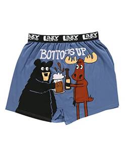 Lazy One Lustige Tierboxer, Neuheit Boxershorts, humorvolle Unterwäsche, Gag Geschenke für Männer, Bier, Trinken, Bär, Elch (Bottoms Up, X-Large), Bottoms Up Boxershorts, X-Large von Lazy One