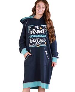 Lazy One Oversized Hoodie Sweatshirt, bequeme Loungewear, Bücher, Lesen (Read Past Bedtime, L/XL) von Lazy One