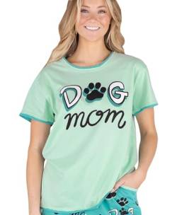 Lazy One Schlafanzug für Frauen, niedlicher Hunde- und Katzen-Pyjamahose und Oberteil separat erhältlich, Dog Mom Damen Pyjama-Shirt, XX-Large von Lazy One