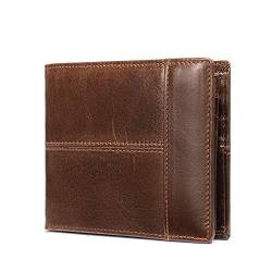 LazyHands Geldbörse für Herren Echtes Leder Bifold RFID Geldbörse Geschenk für Männer, Braun, RFID-Geldbörse aus echtem Leder von LazyHands