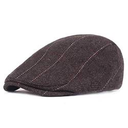 Lazz1on Herren Schiebermützen Barett Cap Baskenmütze Golfermütze Flatcap Kappe Golfer Driving Mütze Herbst Winter (Kaffee) von Lazz1on