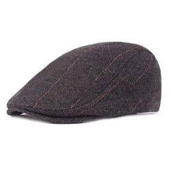 Lazz1on Herren Schiebermützen Barett Cap Baskenmütze Golfermütze Flatcap Kappe Golfer Driving Mütze Herbst Winter (Schwarz) von Lazz1on