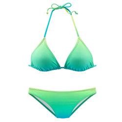 Lazzboy Bikini Set Farbverlauf Frauen Brasilianischen Badebekleidung Halfter Badeanzug Strand Damen Triangel Push Up Bandeau Neckholder Bustier(Blau,L) von Lazzboy