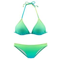 Lazzboy Bikini Set Farbverlauf Frauen Brasilianischen Badebekleidung Halfter Badeanzug Strand Damen Triangel Push Up Bandeau Neckholder Bustier(Blau,S) von Lazzboy