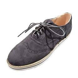 Lazzboy Damen Slipper Schnüren Sport Schuhe(Dunkel grau,38) von Lazzboy