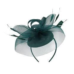 Lazzboy Haarschmuck Für Damen Fascinator Feder Kopfschmuck Karneval Hut Blume Haar Mesh Elegant Haarklammer Cocktail Tea Party Kopfbedeckung Stirnband Haarnadel Hochzeit (Grün) von Lazzboy