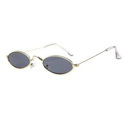 Lazzboy Herren Damen Retro Kleine Ovale Sonnenbrille Metallrahmen Shades Eyewear Unisex Reise Für Brillen Katzenauge Metall Rand Rahmen Frau Sonnebrille Gespiegelte Linse Sunglasses(F) von Lazzboy