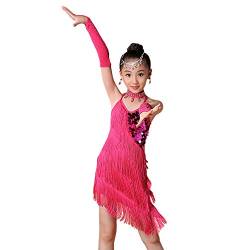 Lazzboy Kostüm Kleinkind Kinder Mädchen Latin Ballett Kleid Party Dancewear Gesellschaftstanz Kostüme Bauchtanz Outfit Indien Dance Kleidung Top + Rock(Rosa,Höhe:100) von Lazzboy