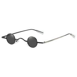 Lazzboy Sonnenbrille Runde Polarisierte Schutz Form Mann Frauen Hip Hop Brillen Shades Vintage Retro(Schwarz) von Lazzboy