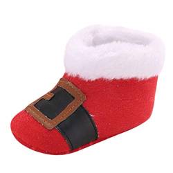 Lazzboy Unisex Baby Hausschuhe Weihnachten Kleinkind Kind Mädchen Jungen Herde Winter Warme Schneeschuhe Bootie Schuhe(Rot-4,13) von Lazzboy