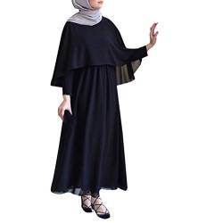 Lazzboy Vintage Women Abaya Long Maxi DRE Arab Jilbab Muslim Robe Islamic Kaftan Muslim Kleider, Damen Lange Arabische Muslimische Islamischer Dubai Kleidung(Schwarz,M) von Lazzboy