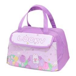 Lckiioy Kawaii tragbare Lunchtasche, isoliert, für Frauen, Erwachsene, Arbeit, Outdoor, Camping, langlebig, einfach zu bedienen, Violett von Lckiioy