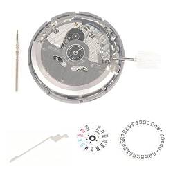 Lckiioy NH36/NH36A Hochpräzises Uhrwerk + Stahlschaft + Wochenzifferblatt + Kalender-Zifferblatt + Kontrollstab-Set, hohe Genauigkeit, automatisches mechanisches Uhrwerk, silber von Lckiioy