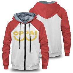 Ldruieu One Punch Man Anime Hoodie Saitama Figur Anime Pullover Plüsch Kapuzenpullover Herren Zip Kapuzenjacke Sweatshirt Streetwear Damen von Ldruieu