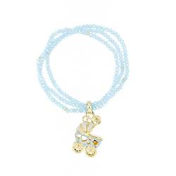 Le Carose BEBESTO5 Damen-Armband Schmuck My Bebe Trendy, Medium, Bronze, Erstellt Aquamarin von Le Carose