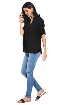 Le Jardin du Lin Damen Blouse, Schwarz, 36(FR 38) von Le Jardin du Lin