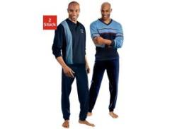 Pyjama LE JOGGER Gr. 44/46 (S), blau (blau, marine) Herren Homewear-Sets Pyjamas von Le Jogger