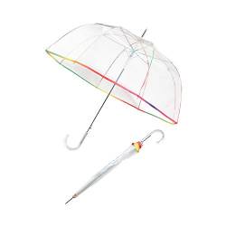 Le Monde du Parapluie – Regenschirm mit automatischer Glocke mit mehrfarbigem Rand, 90 cm, transparent von Le Monde du Parapluie