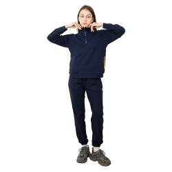 Le Tyerisa Trainingsanzug für Damen Jogginganzug mit Semi-Reißverschluss Freizeit Warme Sportbekleidung Langärmeliges Oberteil und Hose Blau M von Le Tyerisa