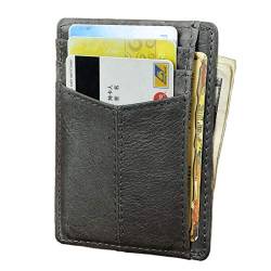 Le’aokuu Herren Echtes Leder Geldbörse Kreditkartenetui Brieftasche RFID Schutz Geldbeutel Portemonnaie 10922 (10922 RFID Grau) von Le'aokuu