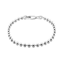 LeCalla Links Sterling Silber Schmuck 4 MM Kugelkette Armband für Teenager und Frauen (6,5, 7, 7,5, 8 Zoll) von LeCalla Links