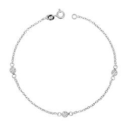 LeCalla 925 Sterling Silber Italienisch CZ Station Yard Armbänder für Frauen Teen von LeCalla