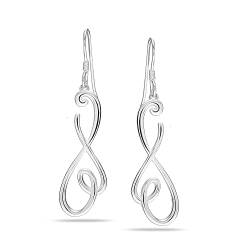 LeCalla 925 Sterling Silber Keltischer Knoten-Ohrhänger für Damen, hypoallergener Tropfen-Ohrring von LeCalla