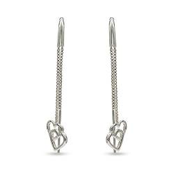 LeCalla 925 Sterling Silver Jewelry Light-Weight Heart Drop Threader Earring for Women von LeCalla