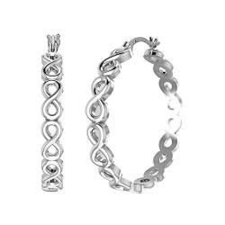 LeCalla Sterling Silber Schmuck Infinity-Linked-Liebe-Band-Ohrringe für Frauen von LeCalla