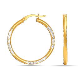LeCalla Sterling Silber Schmuck Italienischer Dreifarbiger Diamant-Schliff Ohrringe für Frauen 30MM von LeCalla