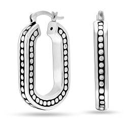 LeCalla Sterling Silber Schmuck Light-Weight O Shape Hoop Ohrringe für Frauen 30MM von LeCalla