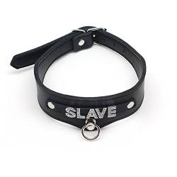 LeDiYouGou Leder-BDSM-Halsband Für Erwachsene Verstellbarer Abschließbarer Gürtel Sklave Hündin Fetisch Bondage Halsband Harness Sex-Reizungsspielzeug Für Paare Slave von LeDiYouGou