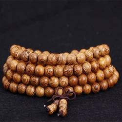 LeGDOr 1 Stück Gebetsperlen-Armbänder für Männer, tibetisch-buddhistisches Mala-Buddha-Armband, 108 Rosenkranz, Holzarmreif, Damenschmuck, 6 mm, 108 Perlen von LeGDOr