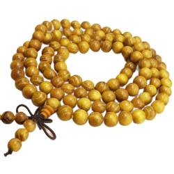LeGDOr Stück Buddhismus Vintage Natur verblasst nicht Gold Ebenholz Perlen elastisches Armband Modeschmuck für Männer-Perlen 8 mm von LeGDOr