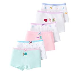 LeQeZe Mädchen Unterhosen 6er Pack Baumwolle Kinder Unterwäsche Pantys Boxershorts Gr.104-110 (Herstellergröße 120) von LeQeZe