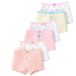 LeQeZe Mädchen Unterhosen 6er Pack Baumwolle Kinder Unterwäsche Pantys Boxershorts Gr.128-134 (Herstellergröße 140) von LeQeZe