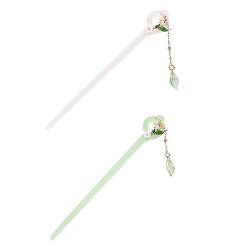 Leadigol 2 Stück Essigsäure Glocke Orchidee Haarstäbchen, antiker Stil, einfache Blume Quaste Haarspange für Frauen von Leadigol