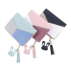 Leadigol 3PCS Geldbörse Mini Geldbörse Slim Card Case Halter, Reißverschluss Münzfach, Frauen Kreditkarte Geldbörse Geld Tasche, Multi-Slots Quasten Reißverschluss Geldbörse, Münzbörse Kartenhalter von Leadigol