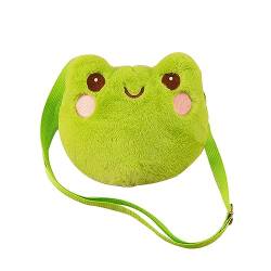 Leadigol Frosch-Geldbörse, Anime-Plüsch-Geldbörse, weich, flauschig, Frosch, Umhängetasche, niedlicher Plüsch-Frosch, Crossbody-Tasche, Froschtasche, Grün , Umhängetaschen von Leadigol