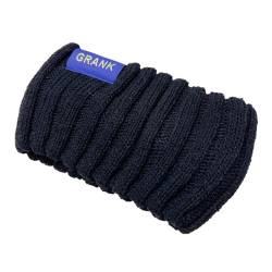 Elastisches Damen-Stirnband, Winter-Kopfbedeckung, dick, gestrickt, weich, einfarbig, hohe Elastizität, rutschfest, hält warm, Sport, Schweiß, Schwarz von Leadrop